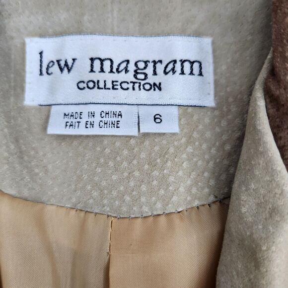 Vintage Lew Magram Leather Suede Jacket Womens 6 Tan Brown Western Studs Casual - Picture 10 of 15